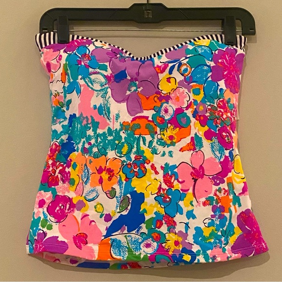 Anne Cole Other - Anne Cole Signature Floral Strapless Bathing Suit Top Small S NEW NWT